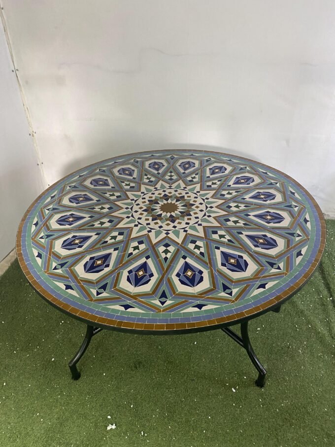 Exclusive Moorish Round Moroccan Mosaic Table