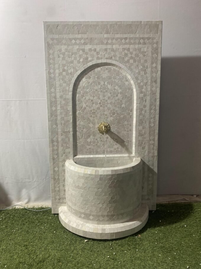 Beautiful Outdoor Artful Moroccan Mosaic Fountain