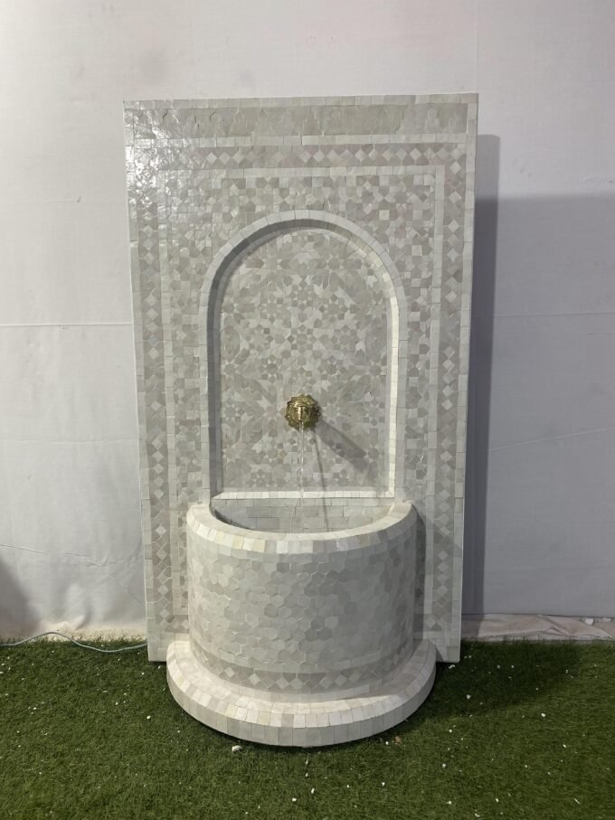 Beautiful Outdoor Artful Moroccan Mosaic Fountain