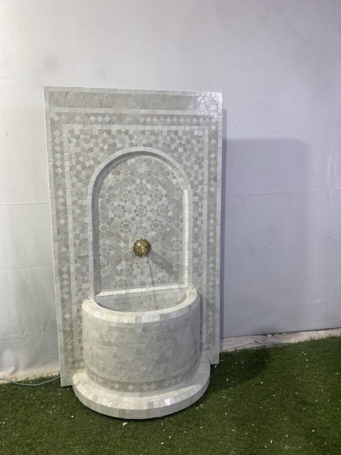 Beautiful Outdoor Artful Moroccan Mosaic Fountain