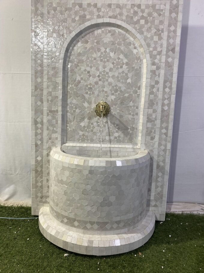 Beautiful Outdoor Artful Moroccan Mosaic Fountain
