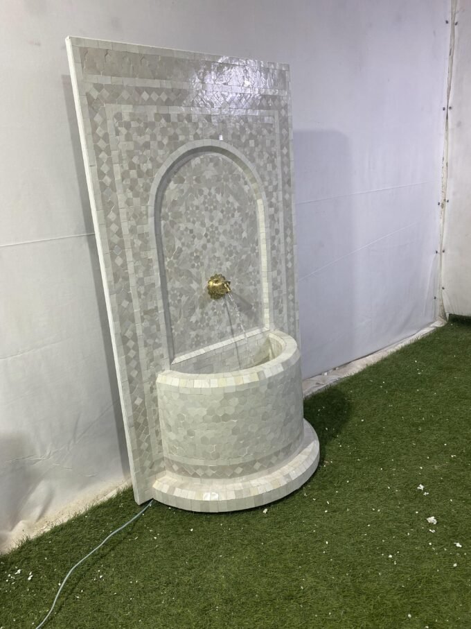 Beautiful Outdoor Artful Moroccan Mosaic Fountain