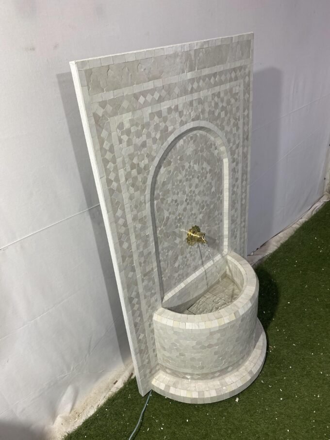 Beautiful Outdoor Artful Moroccan Mosaic Fountain
