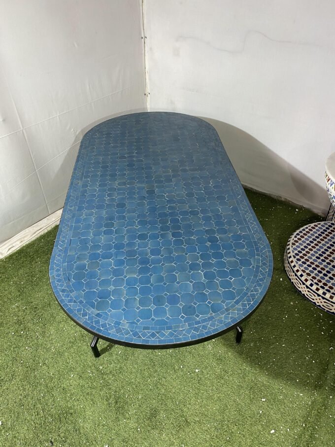 Dark Blue Handmade Moroccan Mosaic Table