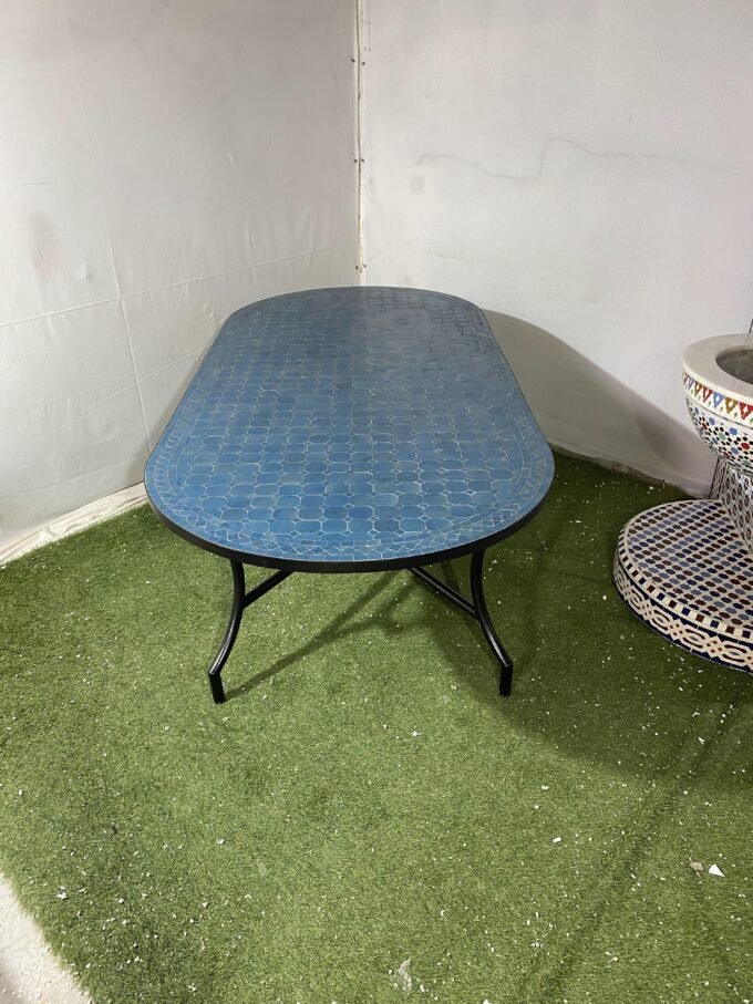 Dark Blue Handmade Moroccan Mosaic Table