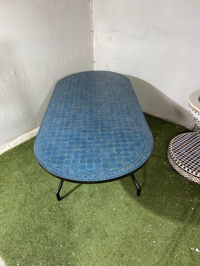 Dark Blue Handmade Moroccan Mosaic Table
