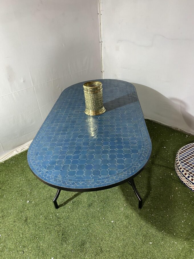 Dark Blue Handmade Moroccan Mosaic Table