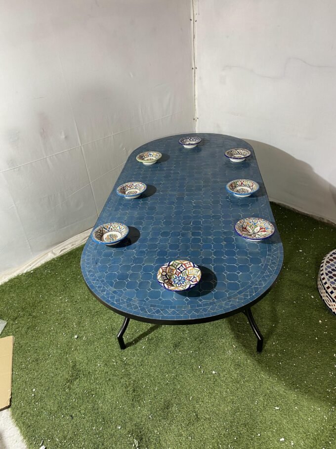 Dark Blue Handmade Moroccan Mosaic Table