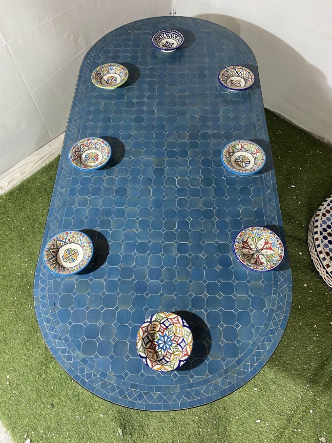 Dark Blue Handmade Moroccan Mosaic Table