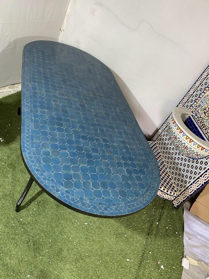 Dark Blue Handmade Moroccan Mosaic Table