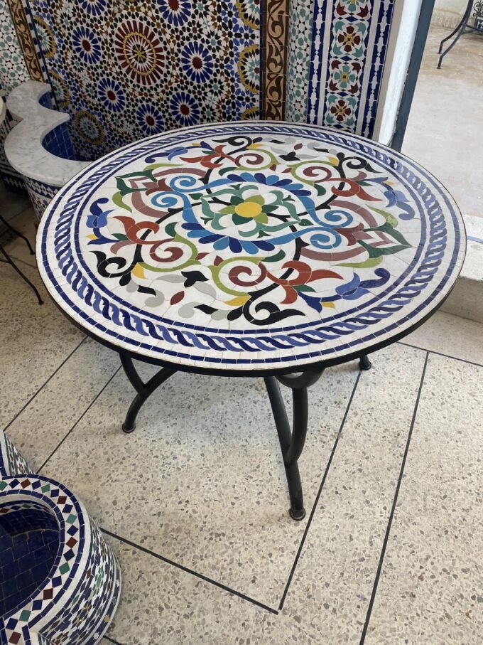 Exclusive Moorish Moroccan Toulif Mosaic Table