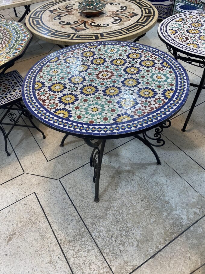 Geometric Artisan Zellij Mosaic Side Table