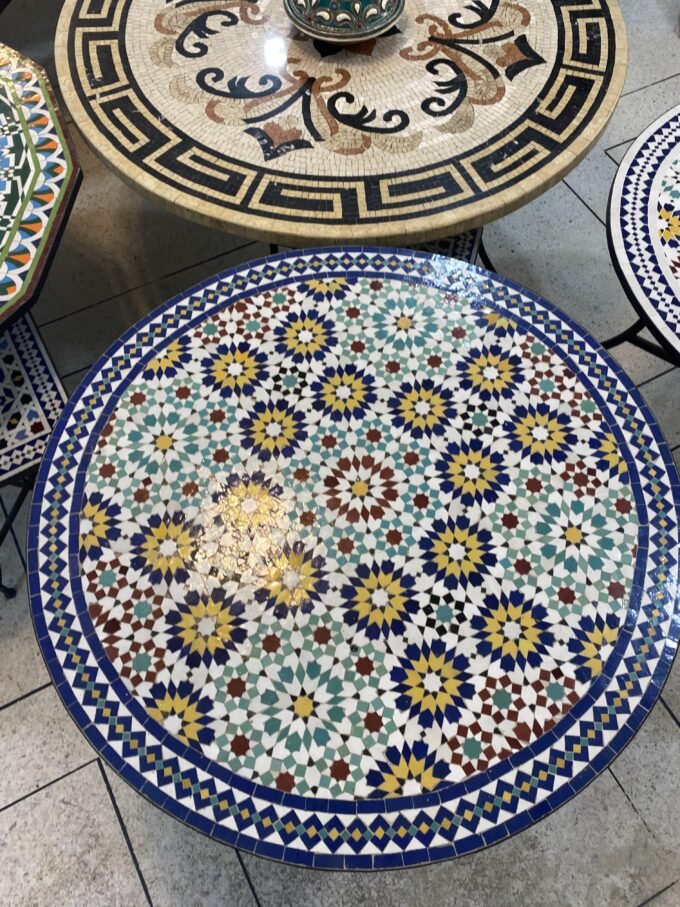 Geometric Artisan Zellij Mosaic Side Table