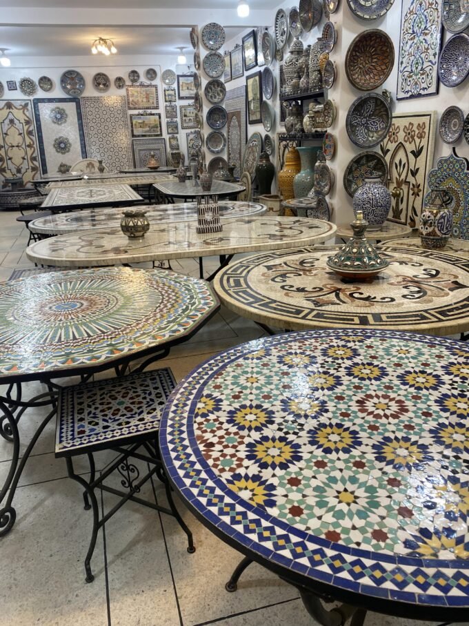 Geometric Artisan Zellij Mosaic Side Table