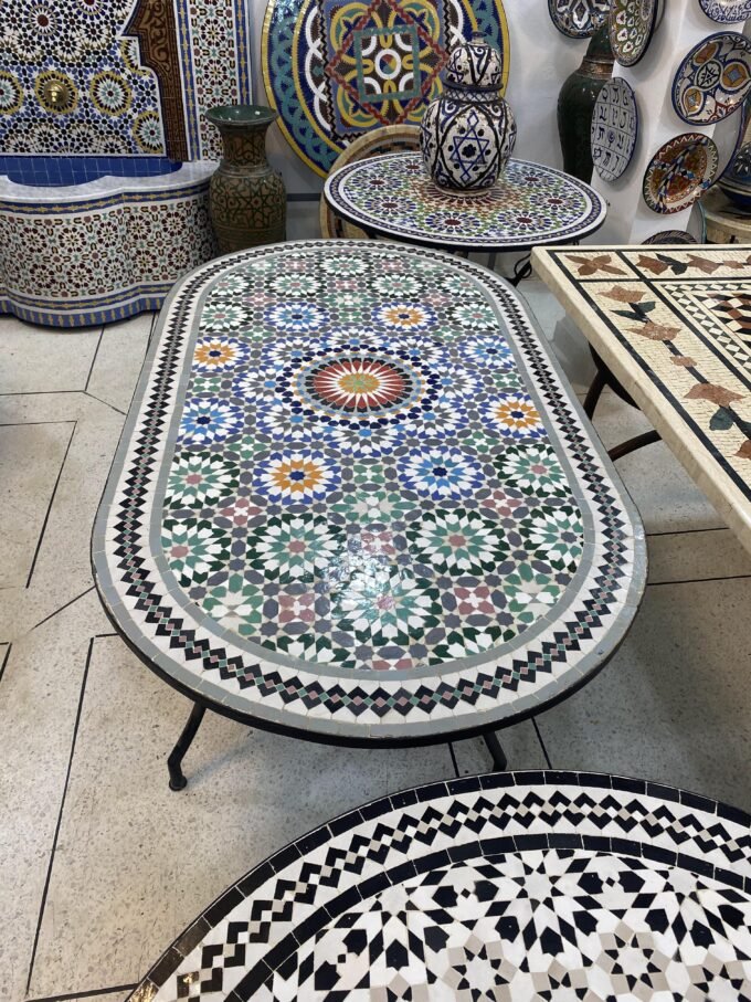 Fantastic Design Oval Moroccan Mosaic Table