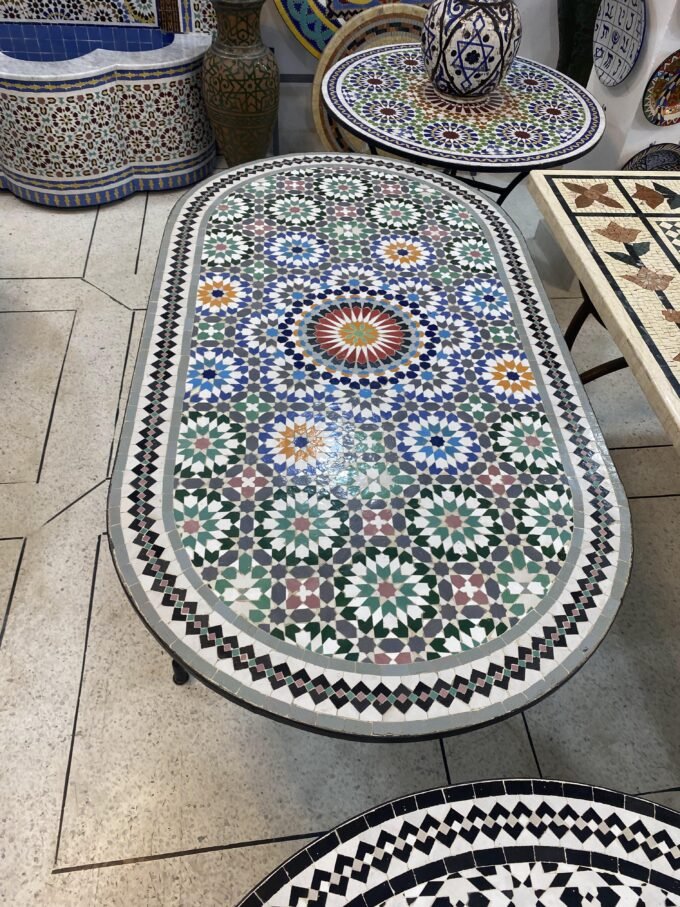 Fantastic Design Oval Moroccan Mosaic Table