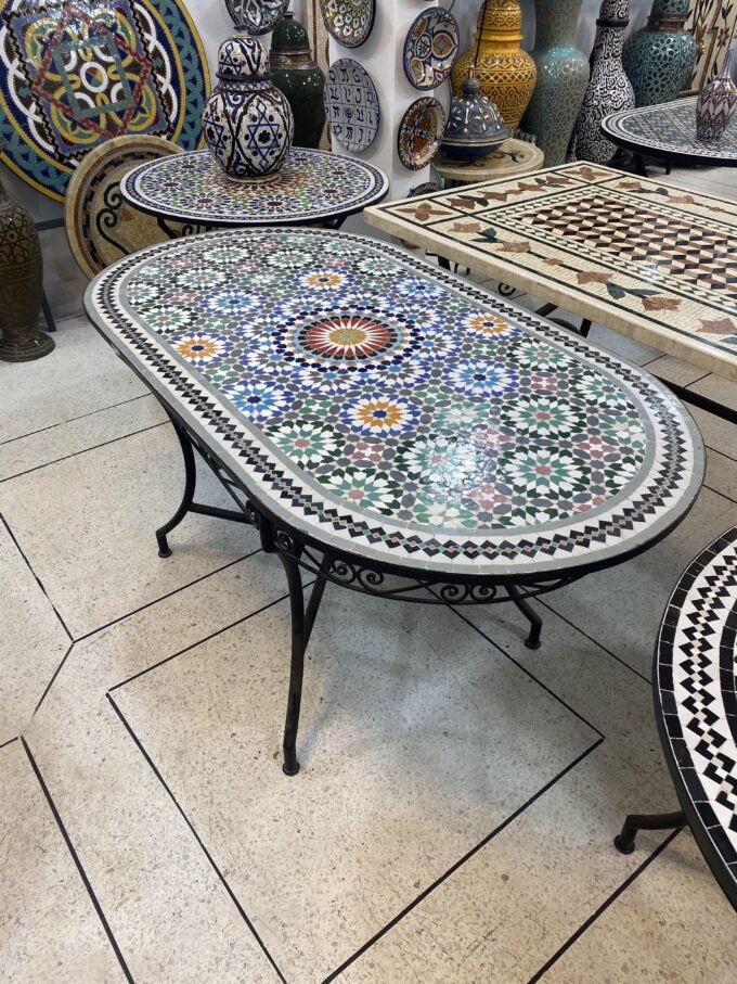 Fantastic Design Oval Moroccan Mosaic Table