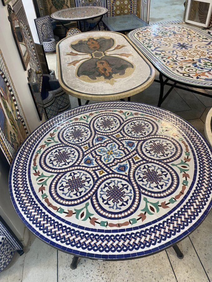 Exclusive Moorish Moroccan Mosaic Table Mid century