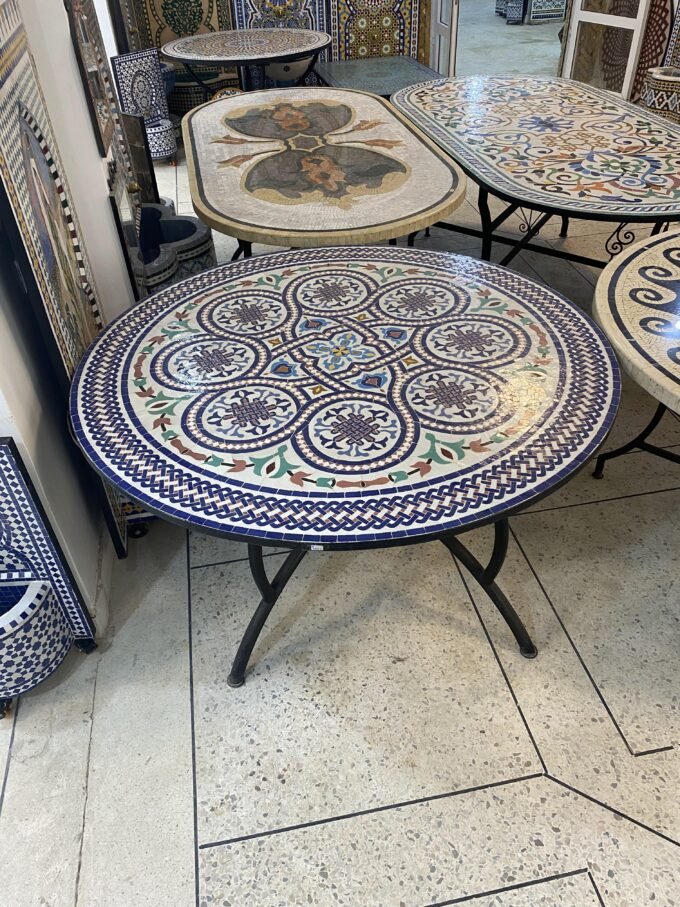 Exclusive Moorish Moroccan Mosaic Table Mid century