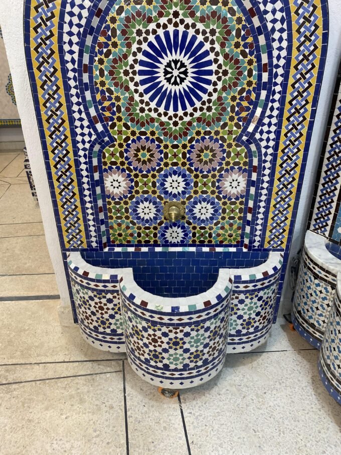 Wall Moroccan Mosaic Water Fountain for Garden