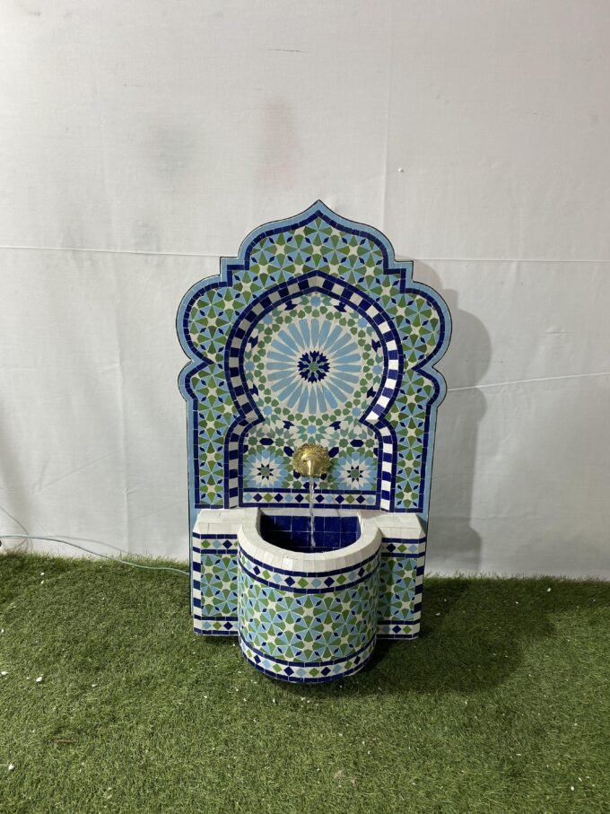 Unique Moroccan Zellige Fountain-Wall Water