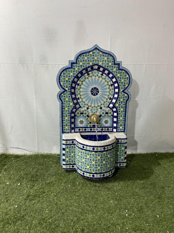 Unique Moroccan Zellige Fountain-Wall Water