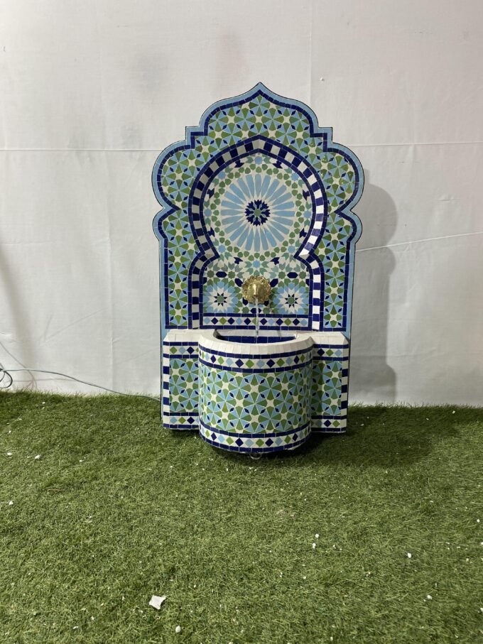 Unique Moroccan Zellige Fountain-Wall Water