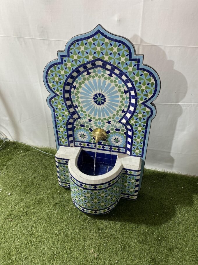 Unique Moroccan Zellige Fountain-Wall Water