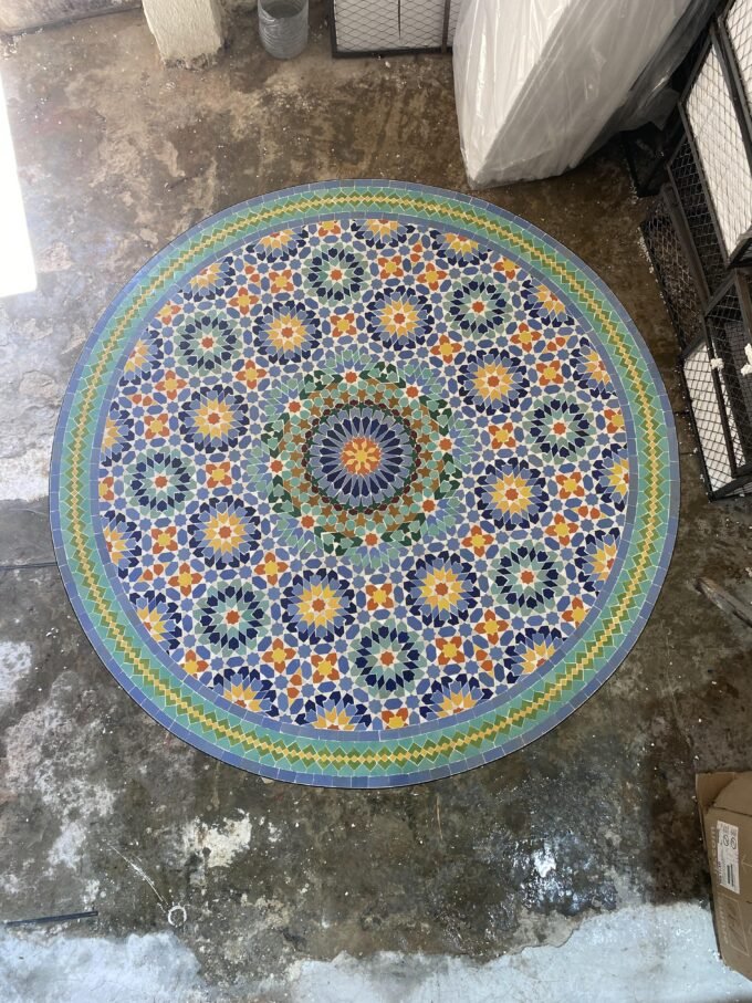 Traditional Zellij Moorish Pattern Table