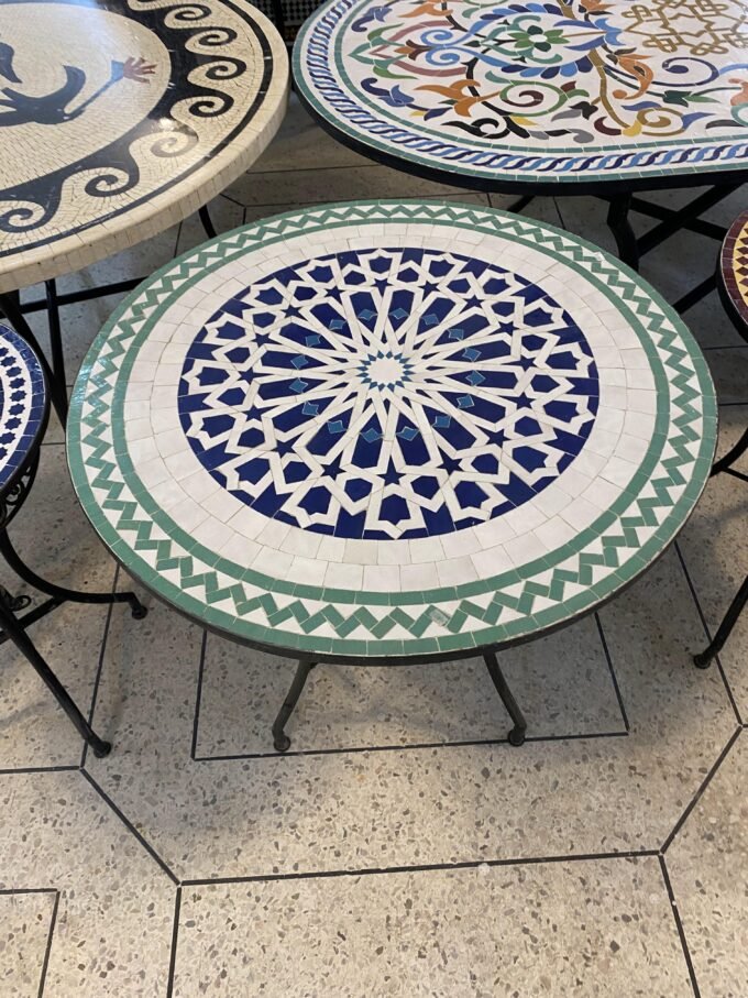 Handcrafted Artisan Zellij Design Farmhouse Table