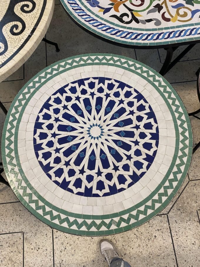Handcrafted Artisan Zellij Design Farmhouse Table