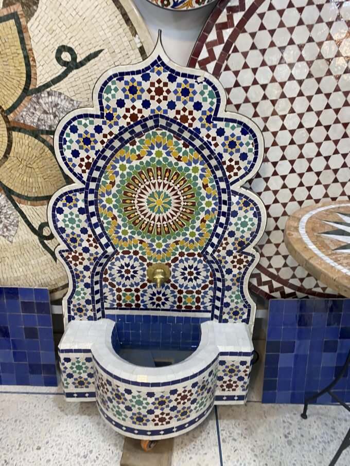 Mid Century Handmade Moroccan Waterfall Fountain