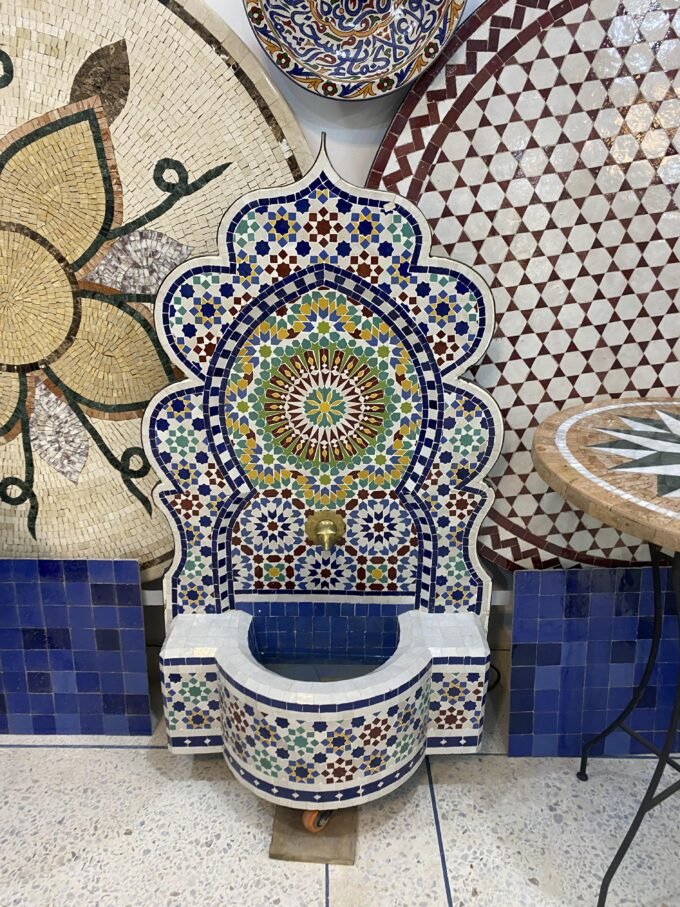 Mid Century Handmade Moroccan Waterfall Fountain