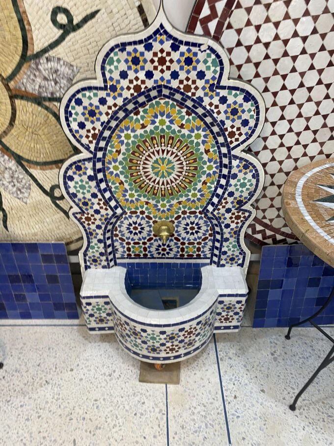 Mid Century Handmade Moroccan Waterfall Fountain