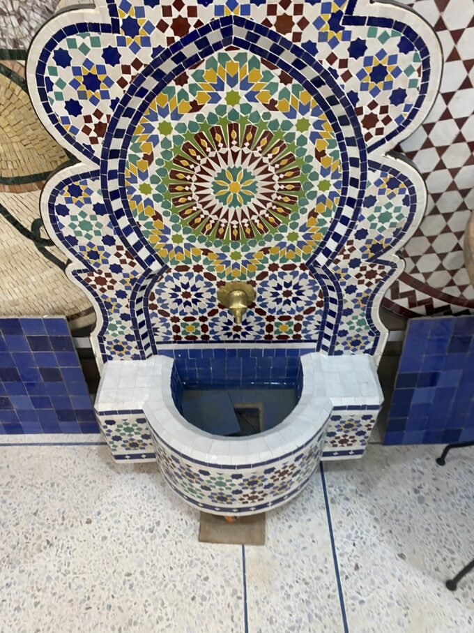 Mid Century Handmade Moroccan Waterfall Fountain