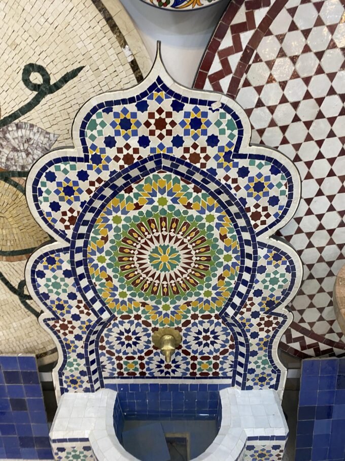 Mid Century Handmade Moroccan Waterfall Fountain
