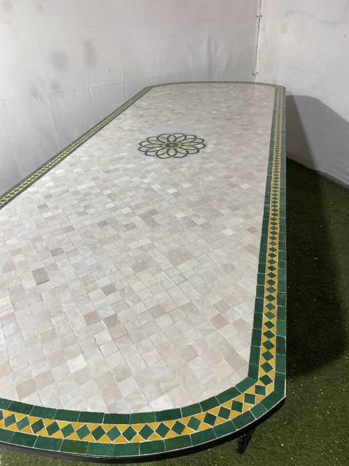 Fantastic Oval Moroccan Mosaic Mosaic Table