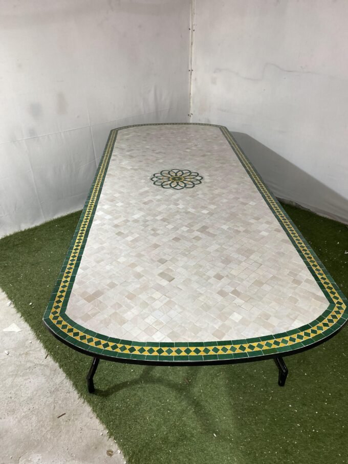 Fantastic Oval Moroccan Mosaic Mosaic Table