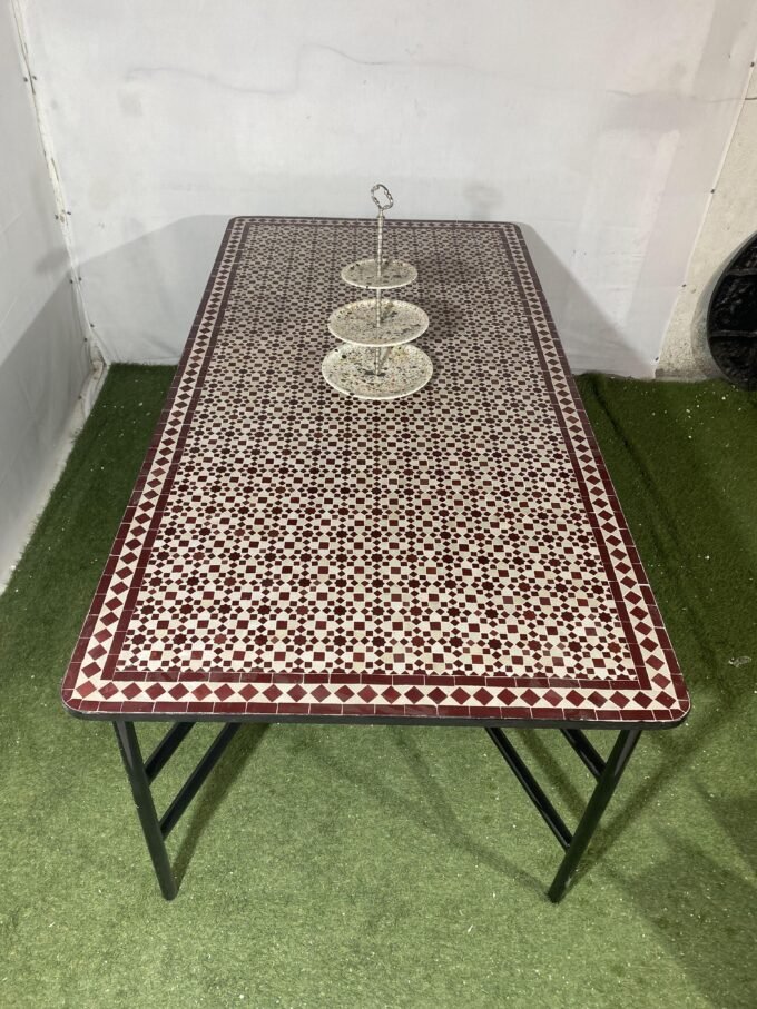 Moorish Rectangular handcrafted Moroccan Mosaic Table