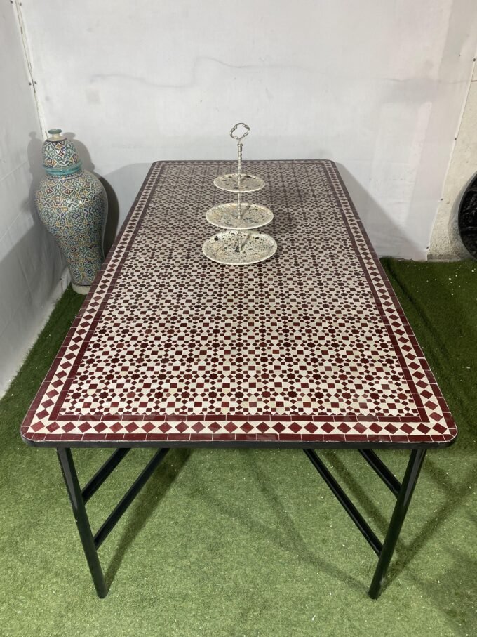 Moorish Rectangular handcrafted Moroccan Mosaic Table