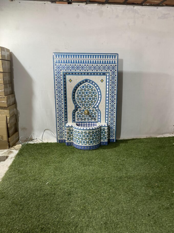 Moorish Handmade Artful Moroccan Mosaic Fountain