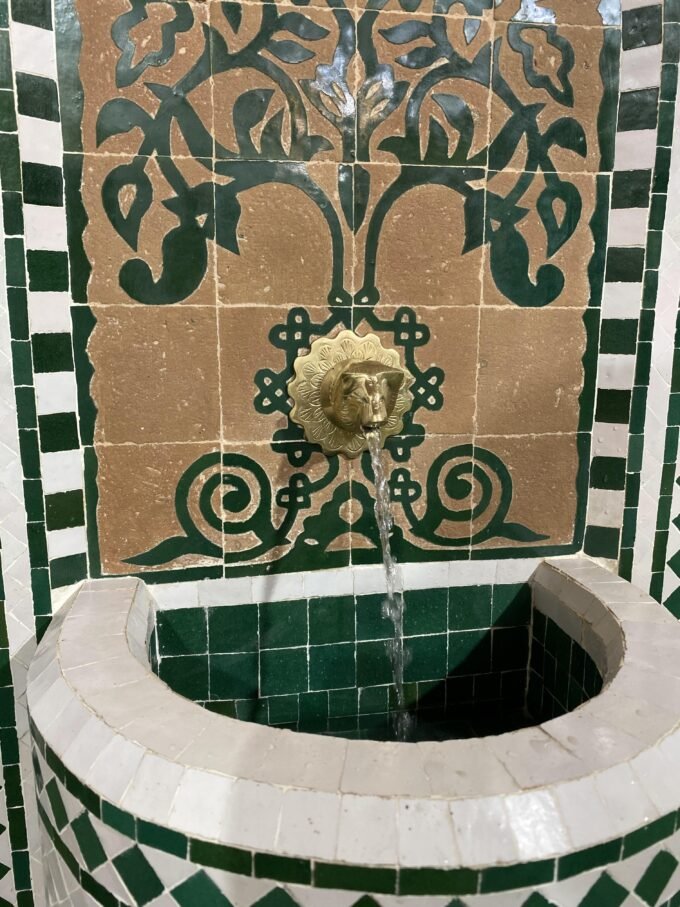 Moorish Hand-painted Wall Mosaic Fountain