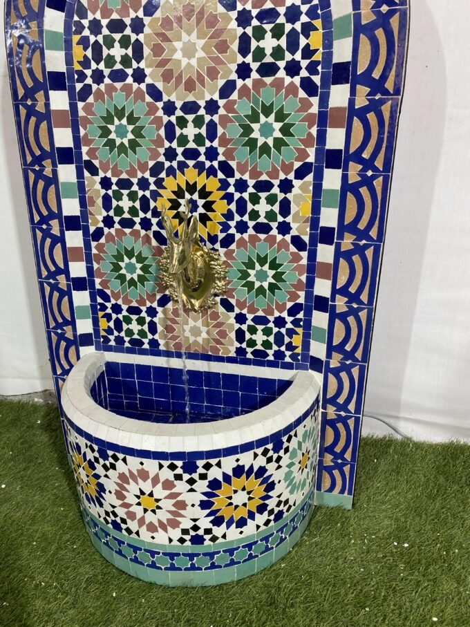 Moroccan Mosaic Fountain - Wall mosaic fountain