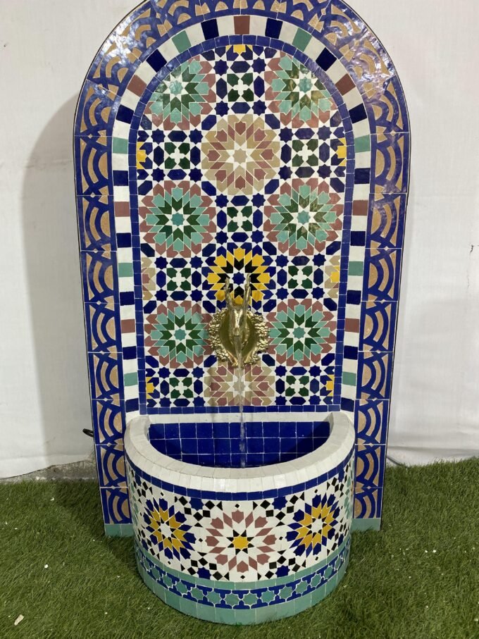 Moroccan Mosaic Fountain - Wall mosaic fountain