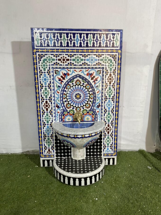 Luxury Moroccan Mosaic Garden Waterfall Fountain