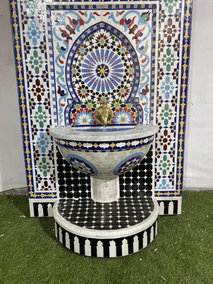 Luxury Moroccan Mosaic Garden Waterfall Fountain