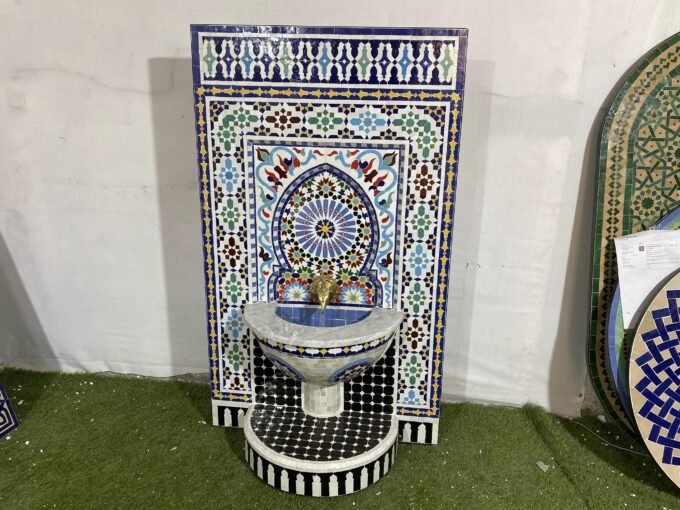 Luxury Moroccan Mosaic Garden Waterfall Fountain