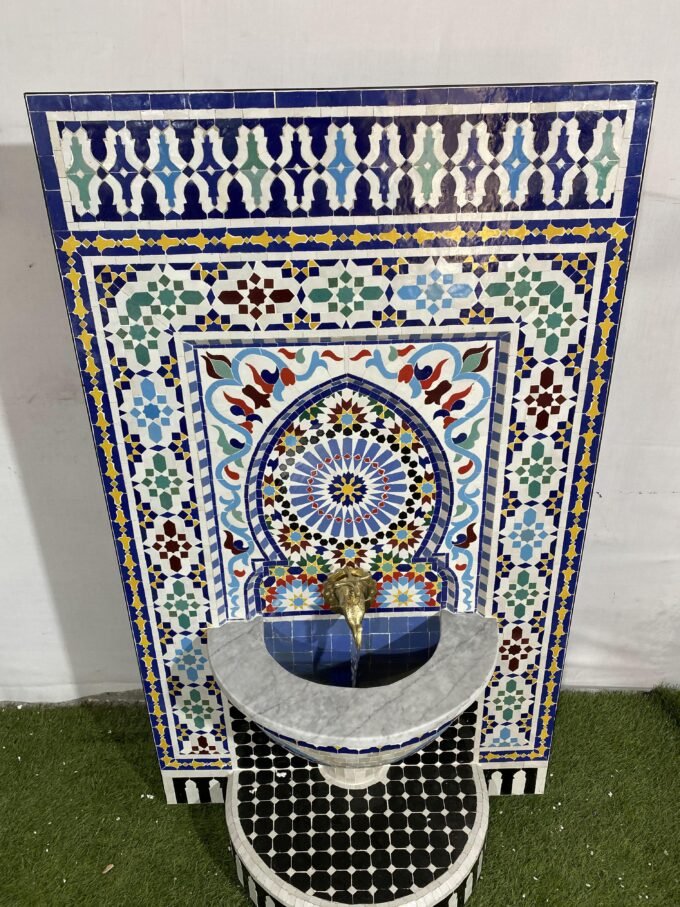 Luxury Moroccan Mosaic Garden Waterfall Fountain