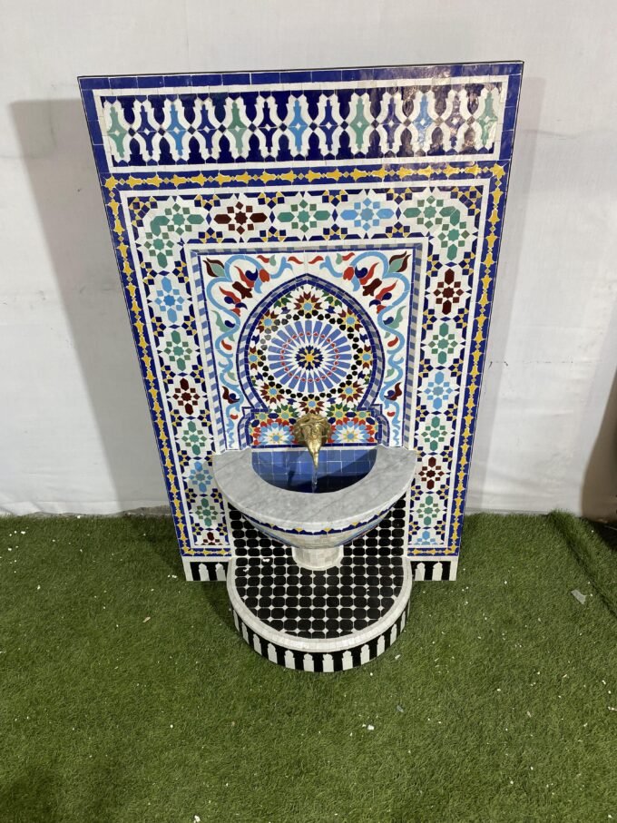 Luxury Moroccan Mosaic Garden Waterfall Fountain