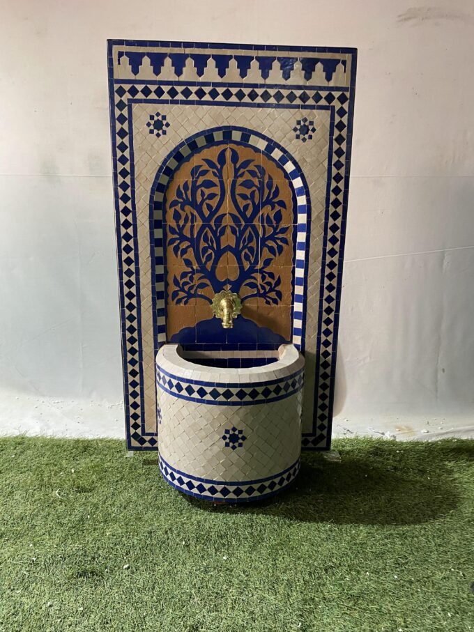 Moroccan Wall Mosaic Garden and Indoor fountain